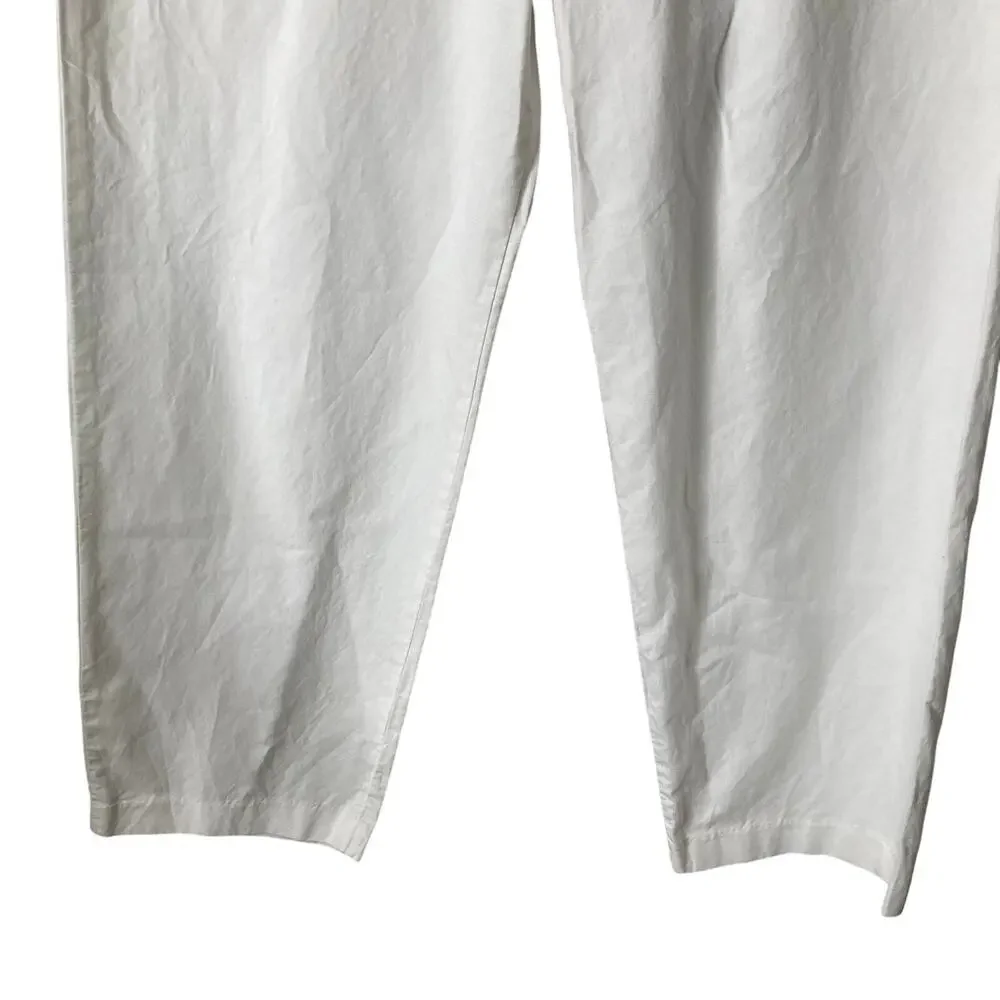 H&M Pants Womens 30 White Linen Blend Career Relaxed fit